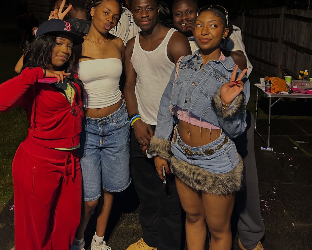 Crowd at a Twisted backyard day party in London
